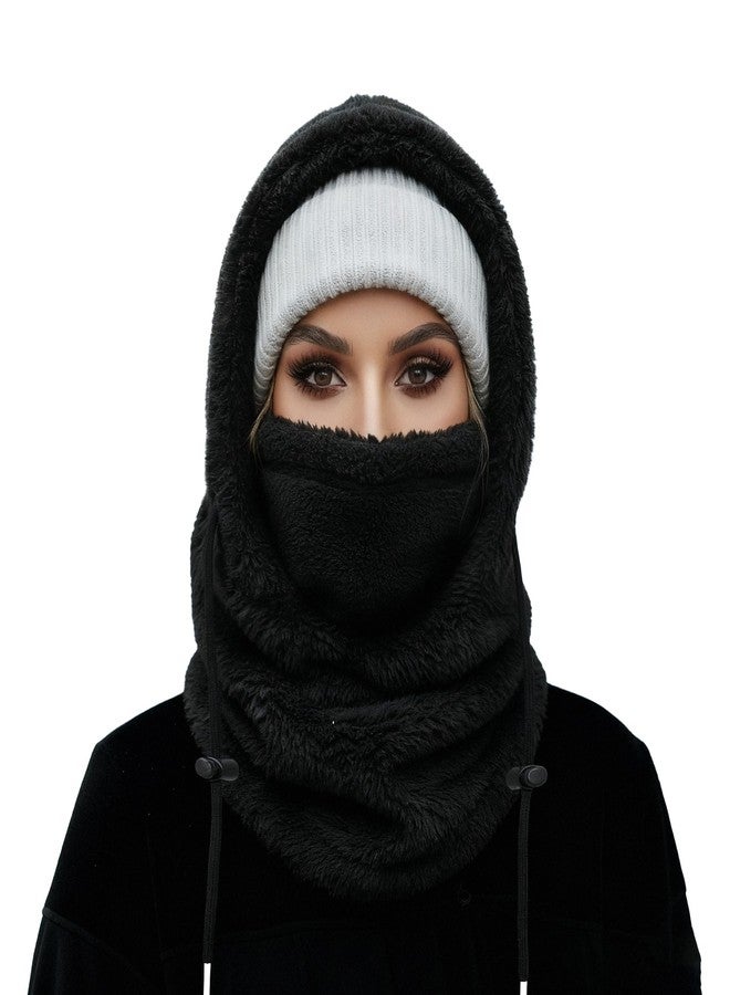 MVPTOO Ski Mask Balalclava Windproof Face Mask Warm Fleece Neck Cover for Cold Weather Helmet Hood for Men & Women (Black) - Image 1